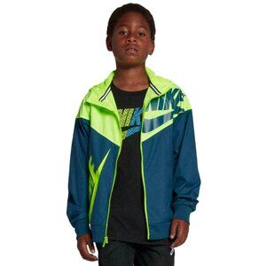 NIKE Windrunner Jacket in Blue Force/Volt Size L